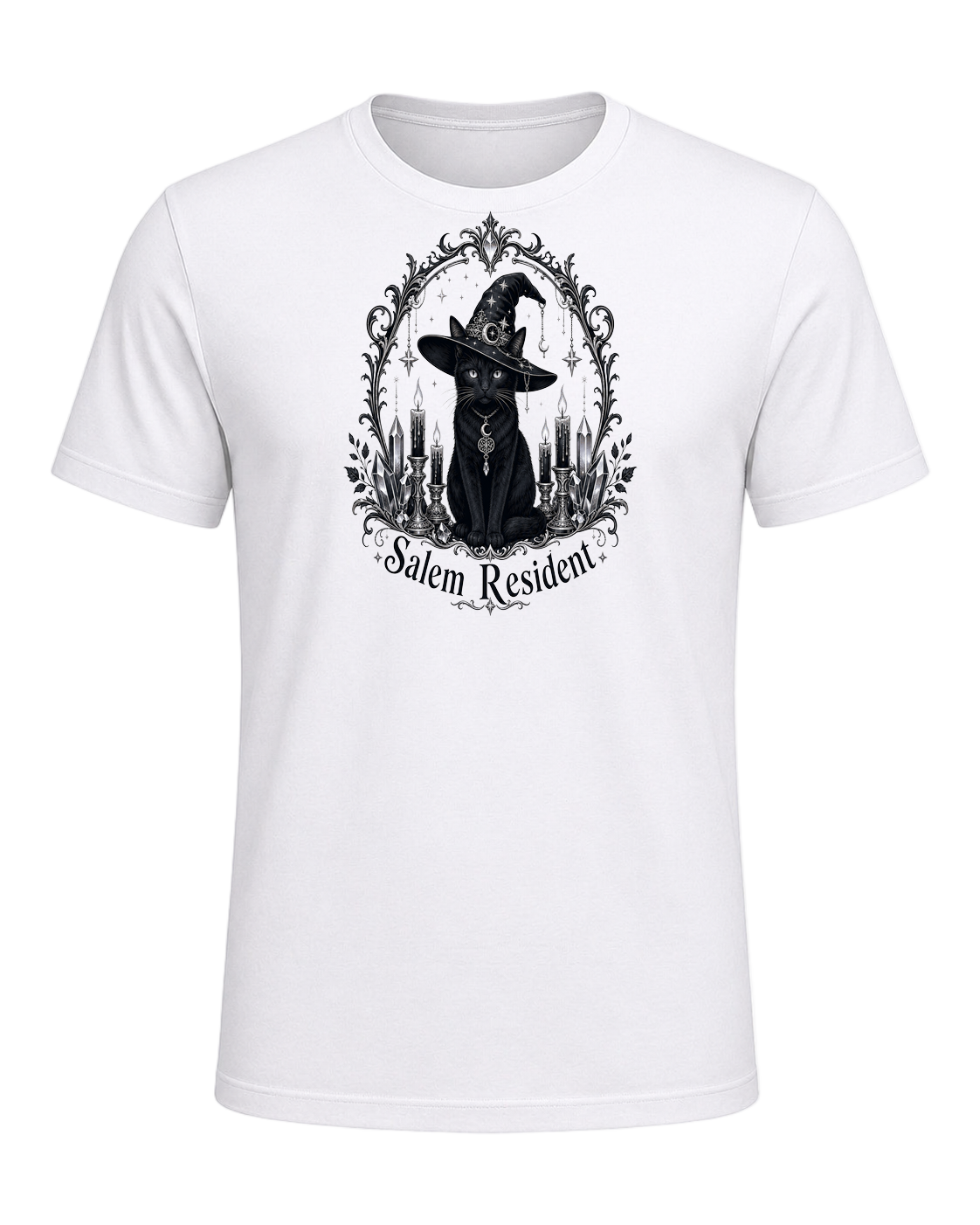 Black Cat Witch — White