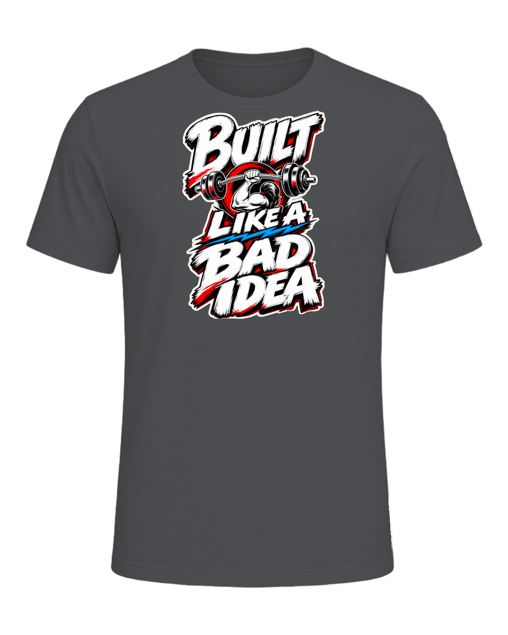 Built Like A Bad Idea Gym Tee — Asphalt