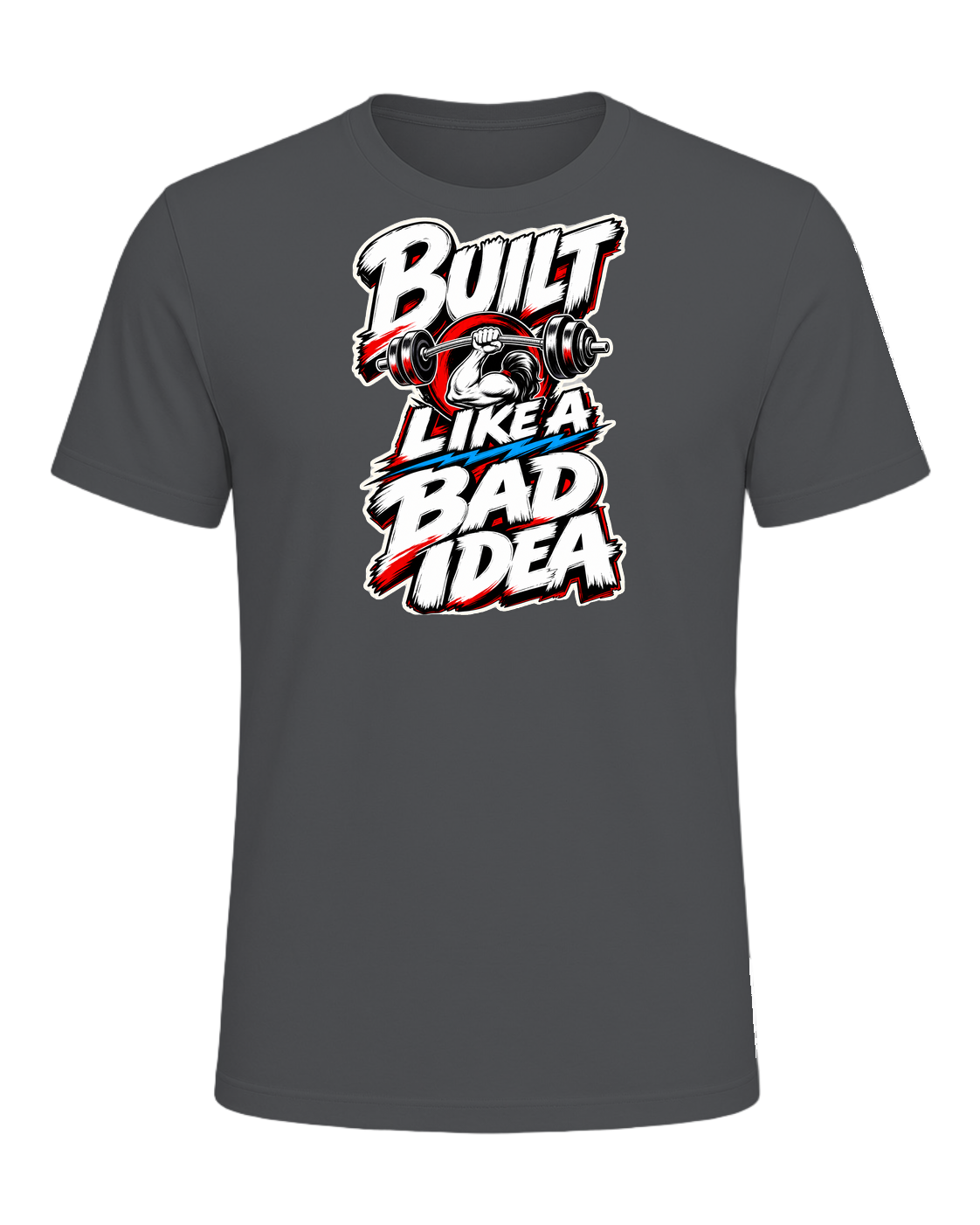 Built Like A Bad Idea Gym Tee — Asphalt