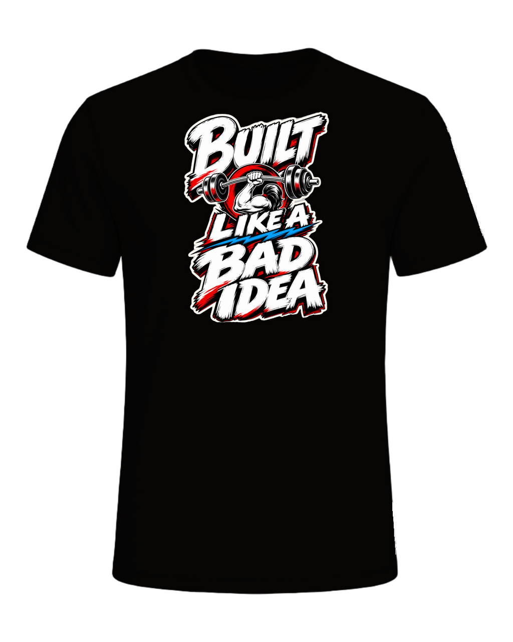 Built Like A Bad Idea Gym Tee — Black Heather