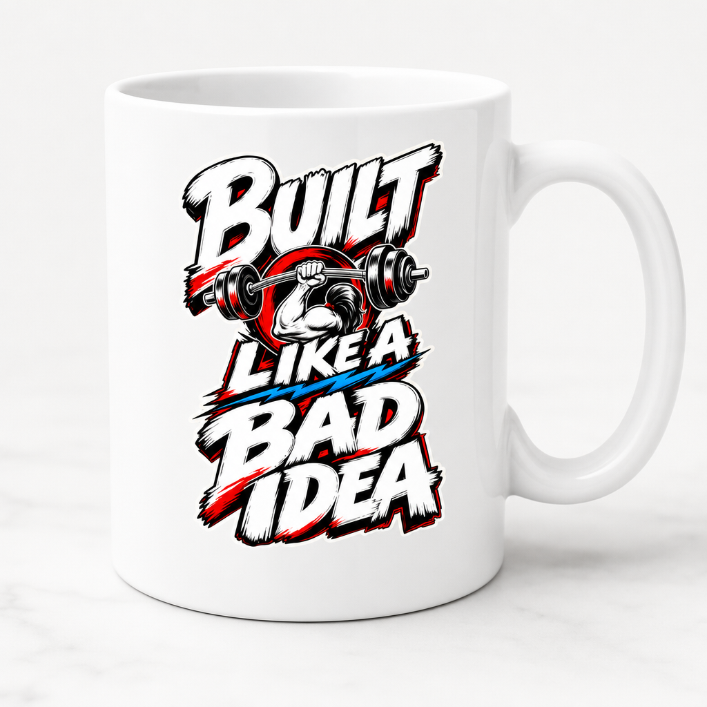 Built Like A Bad Idea Gym Tee Mug