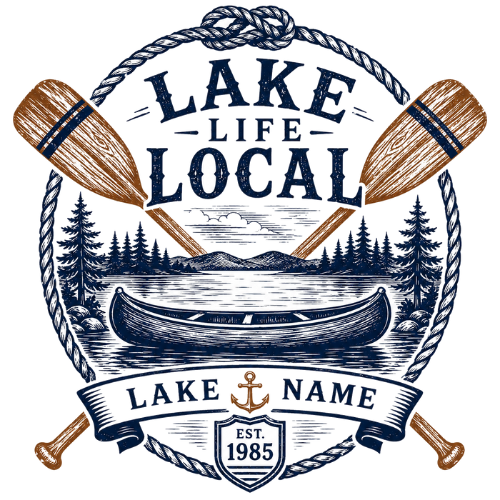 Lake Life Local - Vintage Canoe Emblem