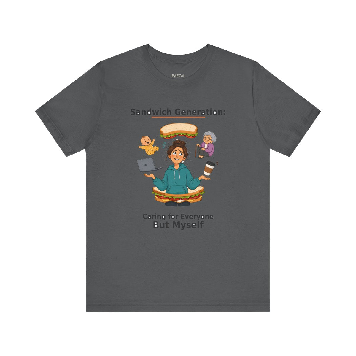 Sandwich Generation T-Shirt — Caring Up and Down — t-shirt design