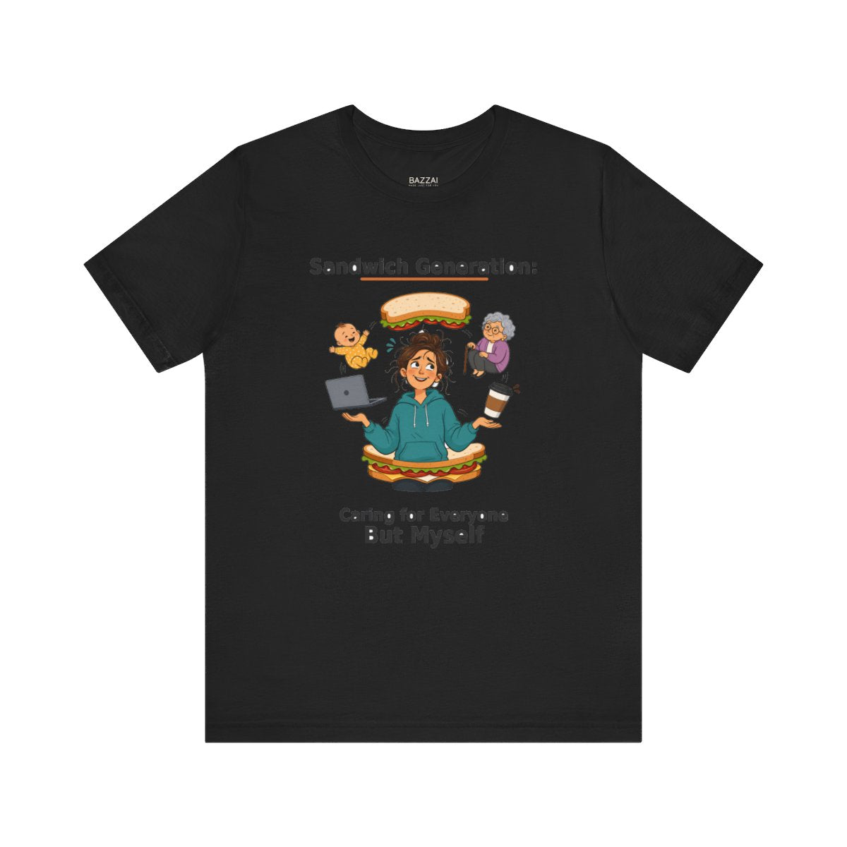 Sandwich Generation T-Shirt — Caring Up and Down — t-shirt design
