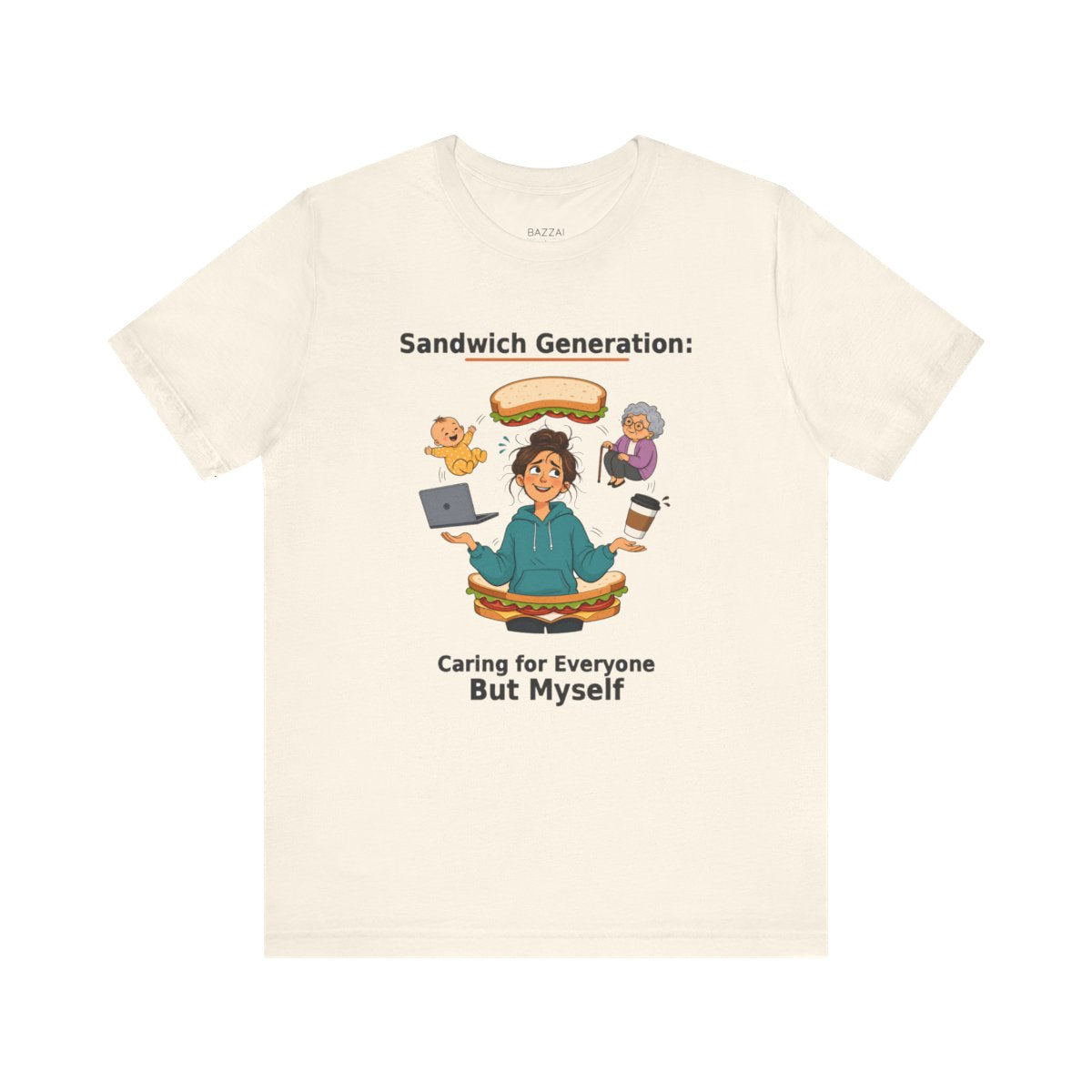 Sandwich Generation T-Shirt — Caring Up and Down — t-shirt design