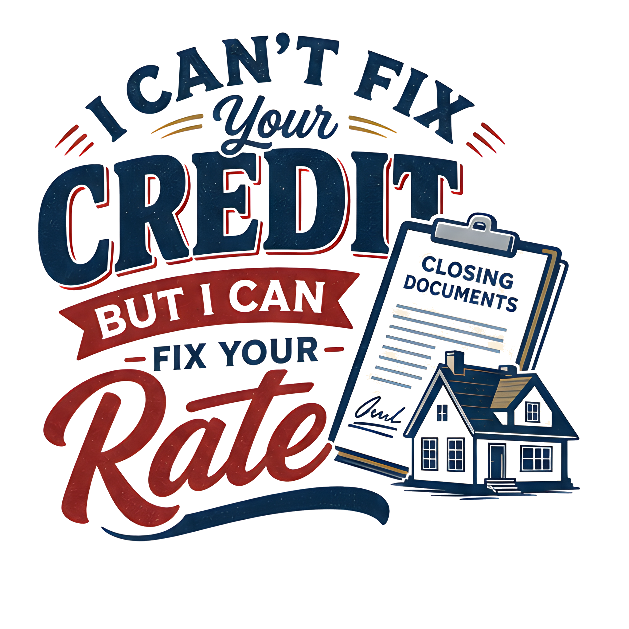 I CAN'T FIX YOUR CREDIT BUT I CAN FIX YOUR RATE