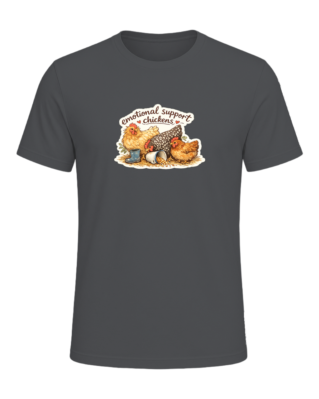 Emotional Support Chickens Tee — Asphalt