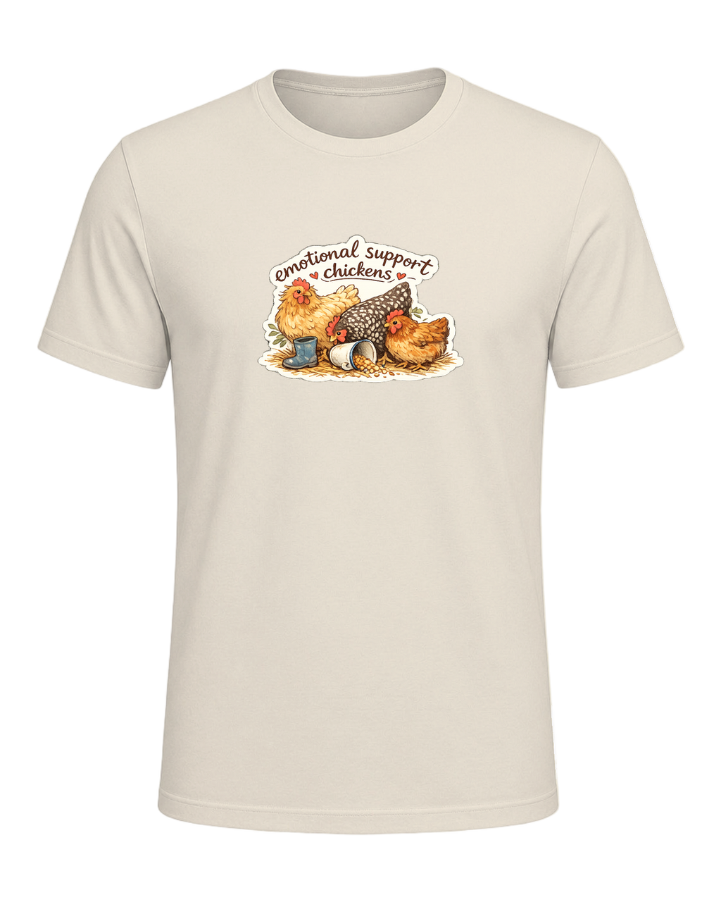 Emotional Support Chickens Tee — Heather Prism Natural