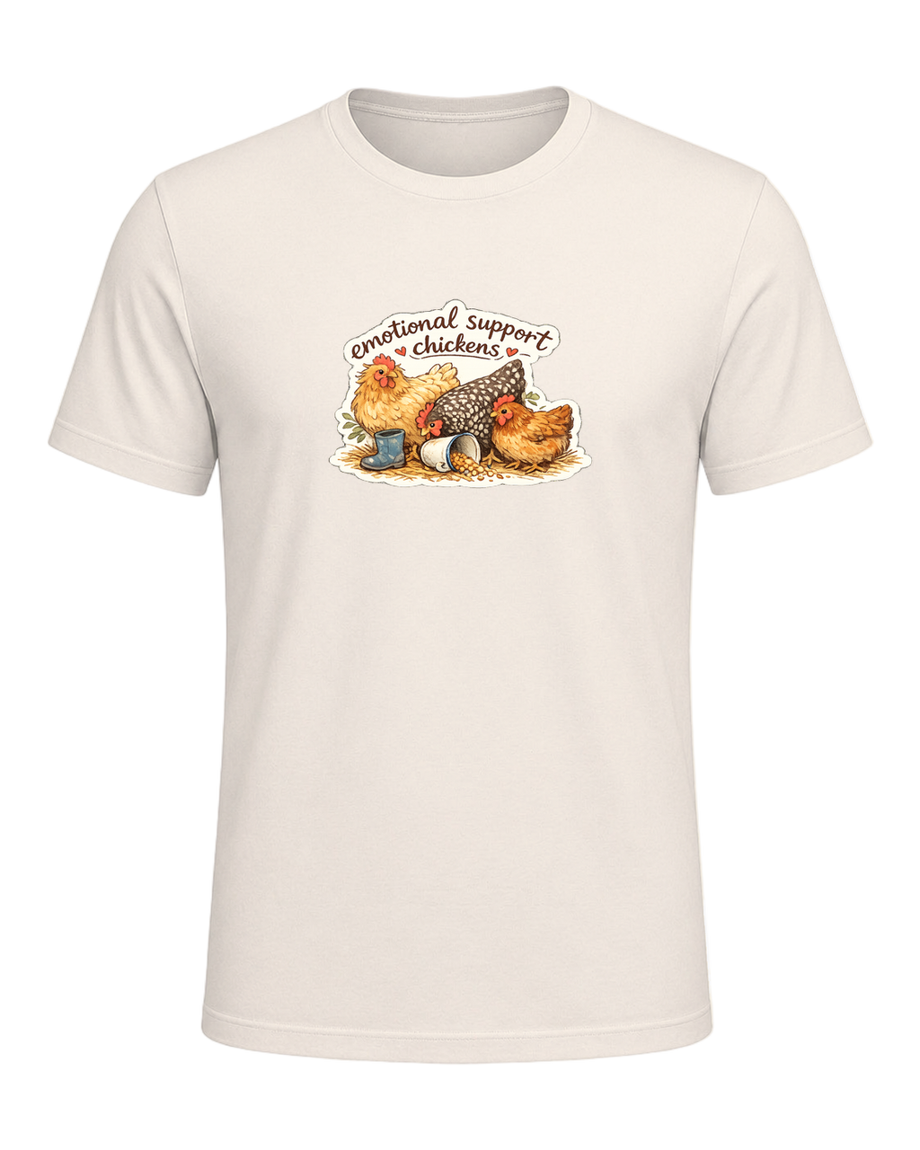 Emotional Support Chickens Tee — Natural