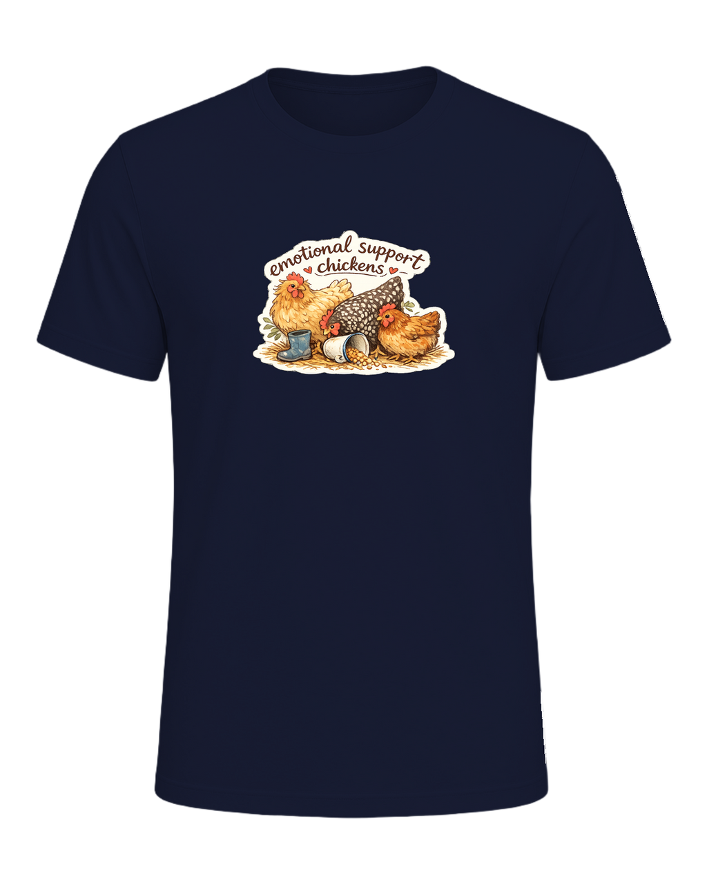 Emotional Support Chickens Tee — Navy