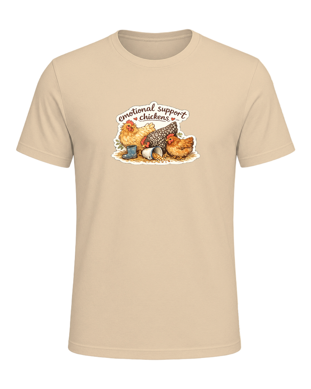 Emotional Support Chickens Tee — Soft Cream