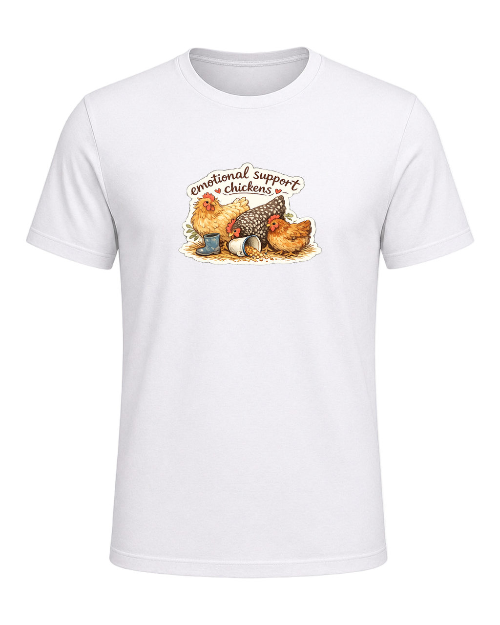 Emotional Support Chickens Tee — White