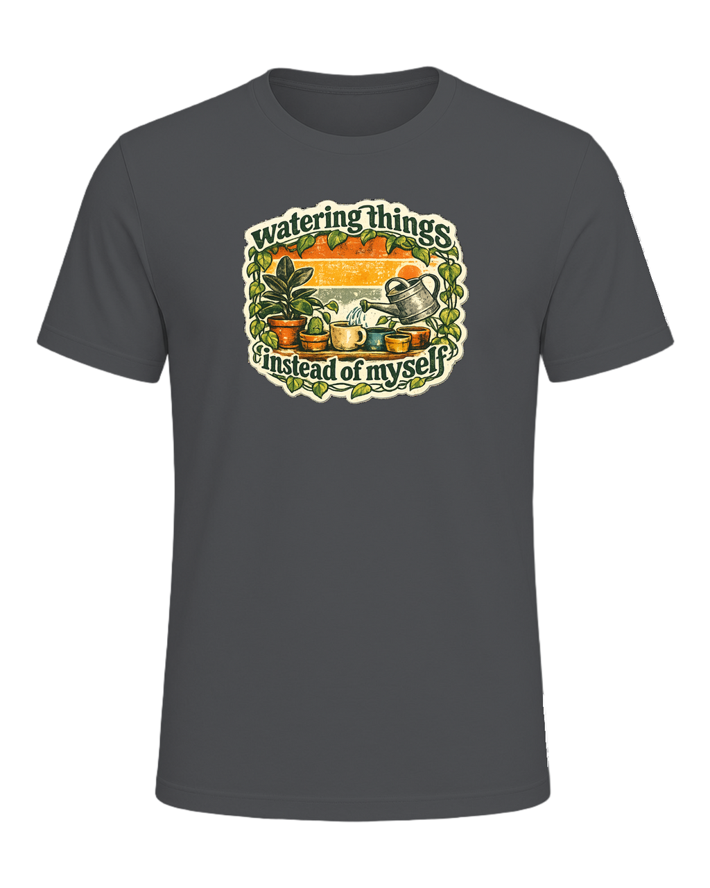 Watering Things Instead Of Myself Tee — Asphalt