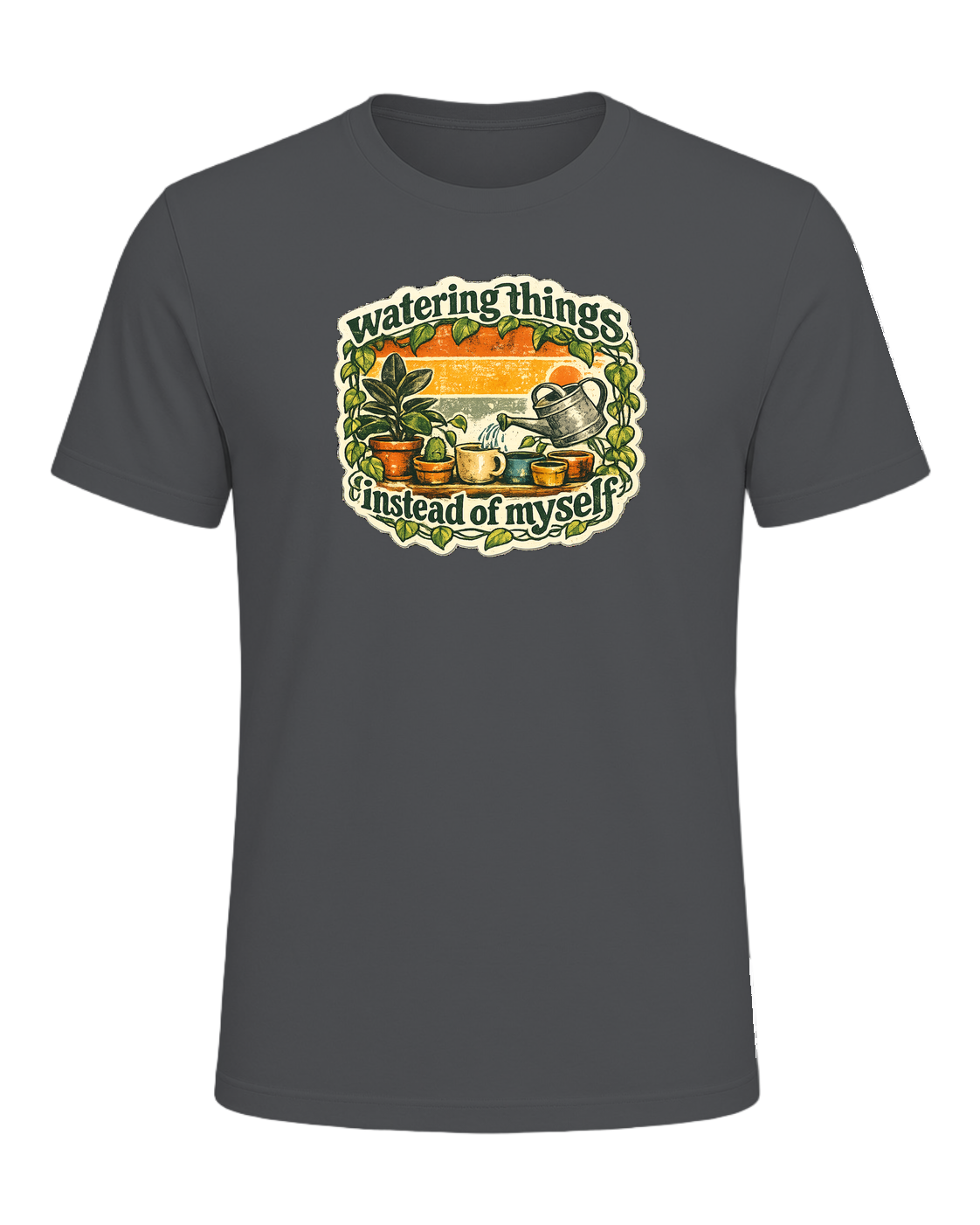 Watering Things Instead Of Myself Tee — Asphalt