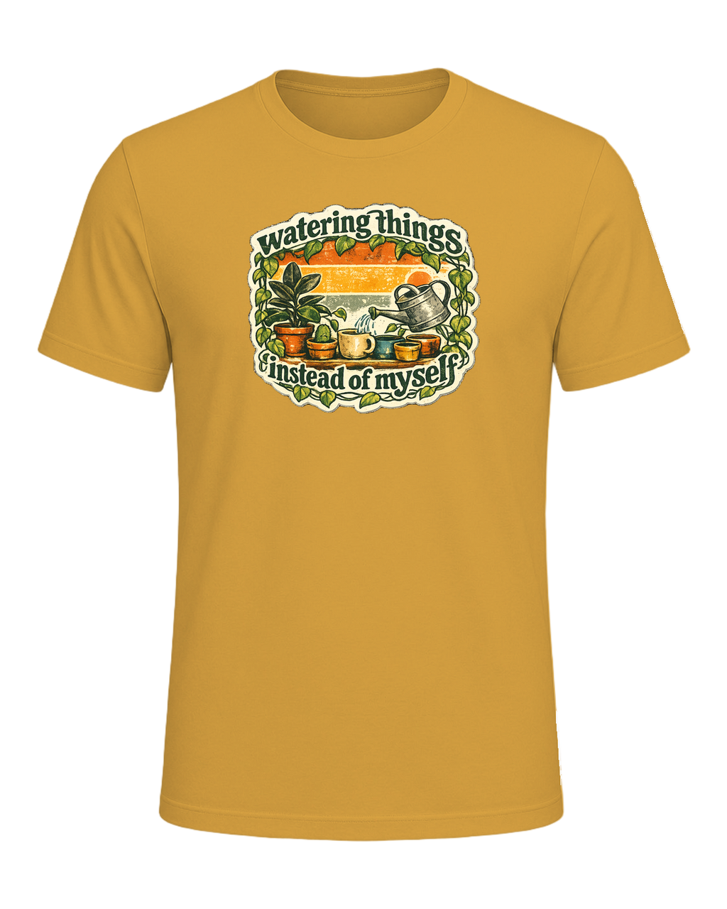 Watering Things Instead Of Myself Tee — Heather Mustard
