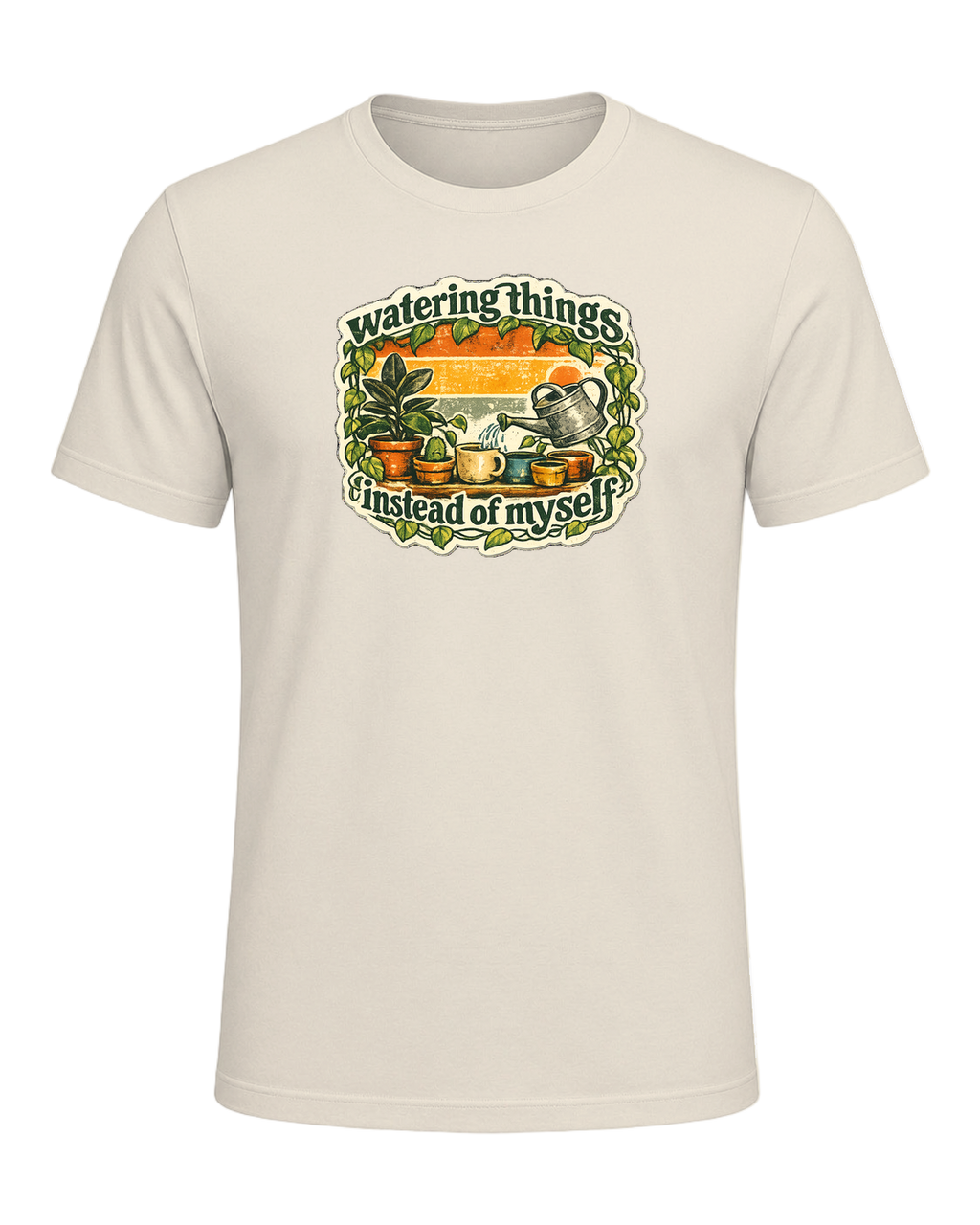 Watering Things Instead Of Myself Tee — Heather Prism Natural