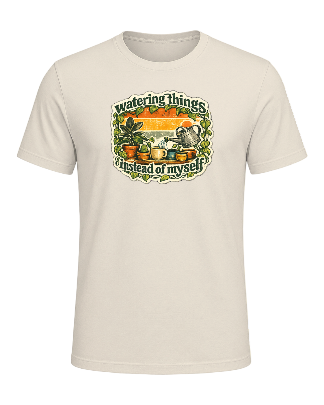 Watering Things Instead Of Myself Tee — Heather Prism Natural