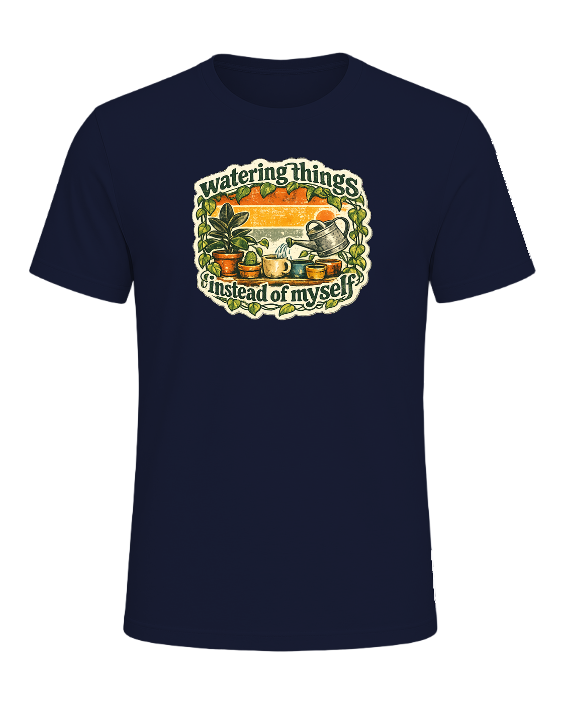 Watering Things Instead Of Myself Tee — Navy