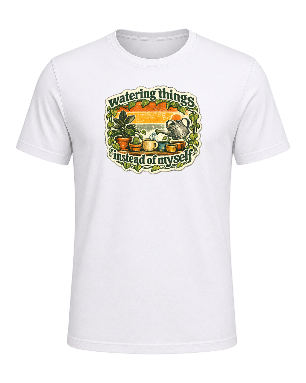 Watering Things Instead Of Myself Tee — White