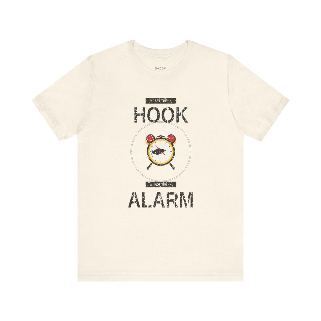 Funny Fishing Gift T-Shirt — Set the Hook Not the Alarm — angler t-shirt design