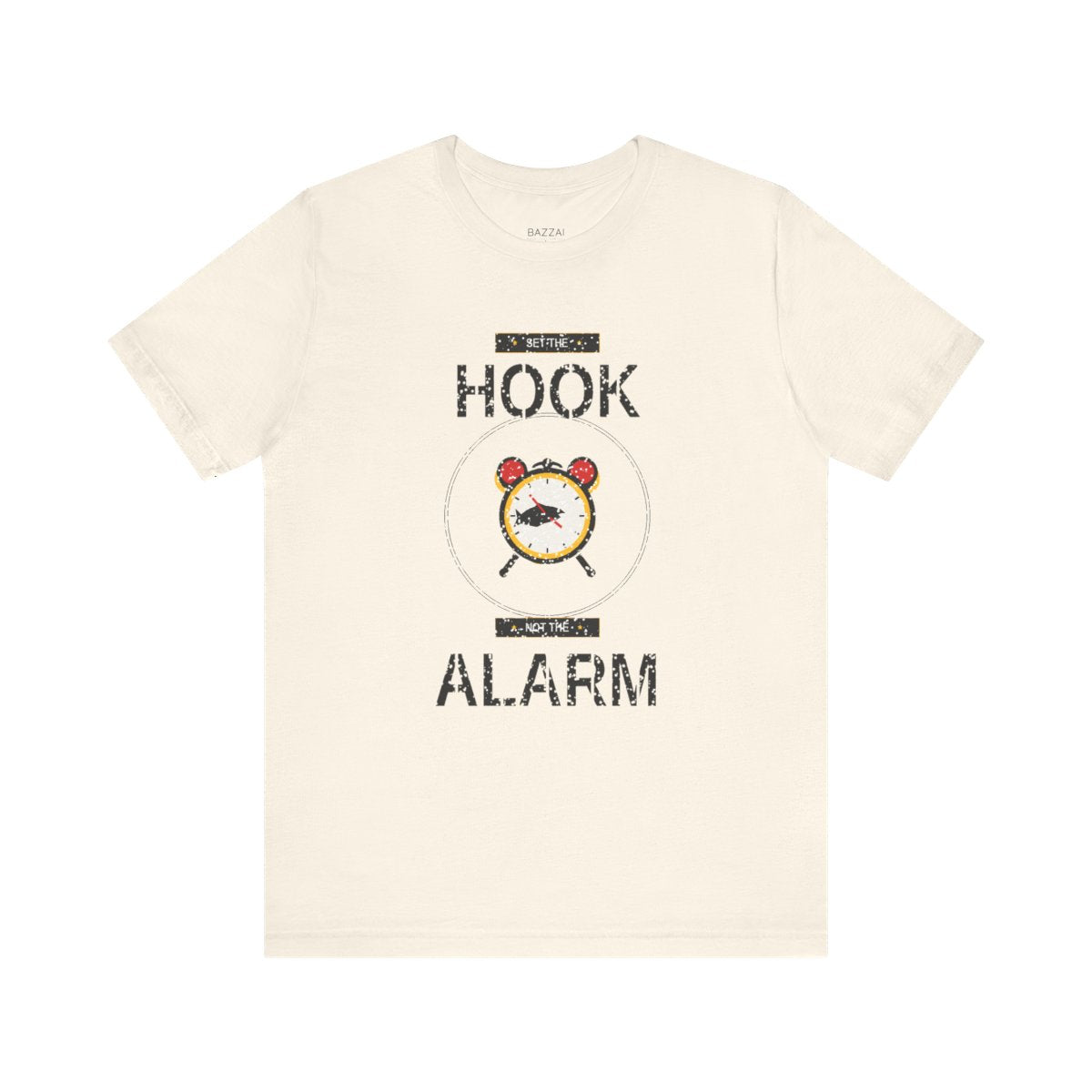Funny Fishing Gift T-Shirt — Set the Hook Not the Alarm — angler t-shirt design
