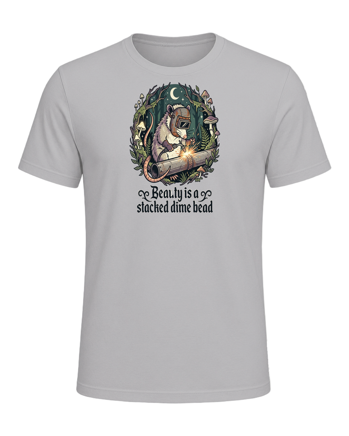 Beauty is a stacked dime bead — Athletic Heather