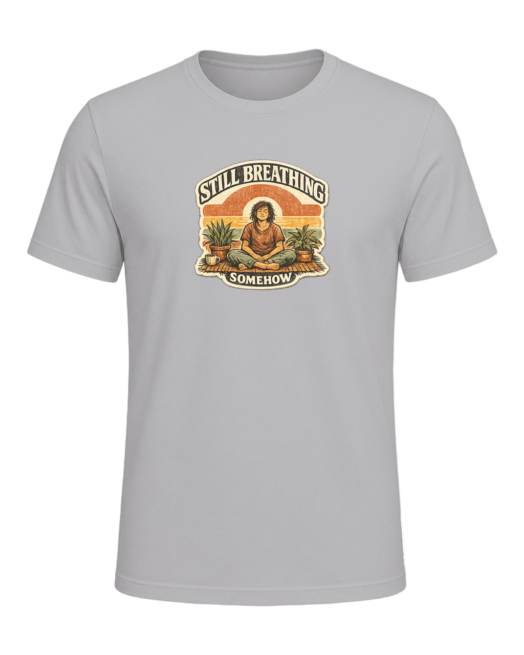 Still Breathing, Somehow Tee — Athletic Heather