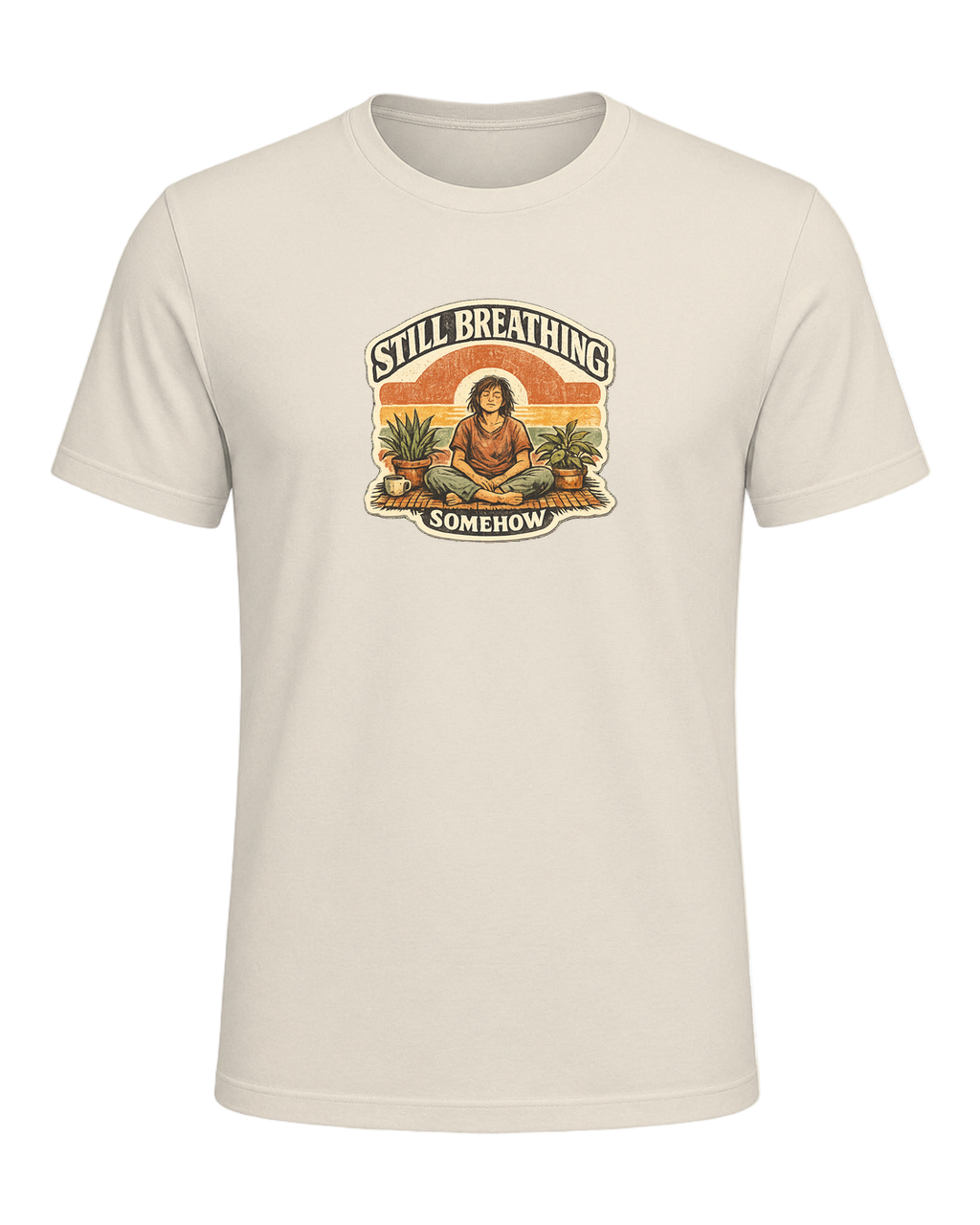 Still Breathing, Somehow Tee — Heather Prism Natural