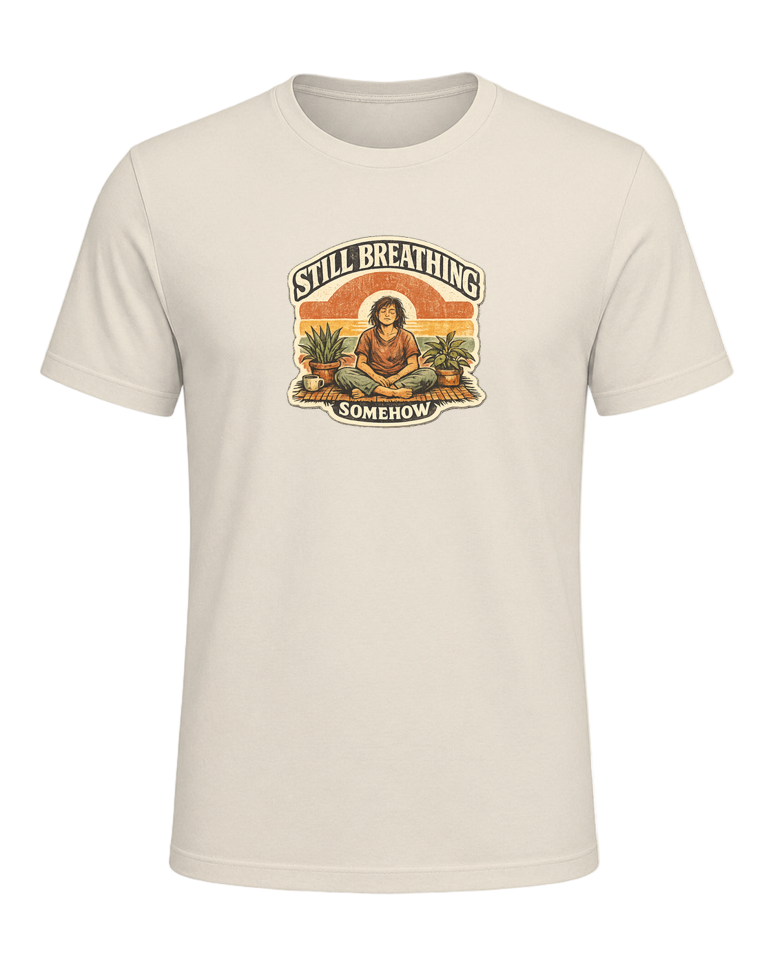 Still Breathing, Somehow Tee — Heather Prism Natural
