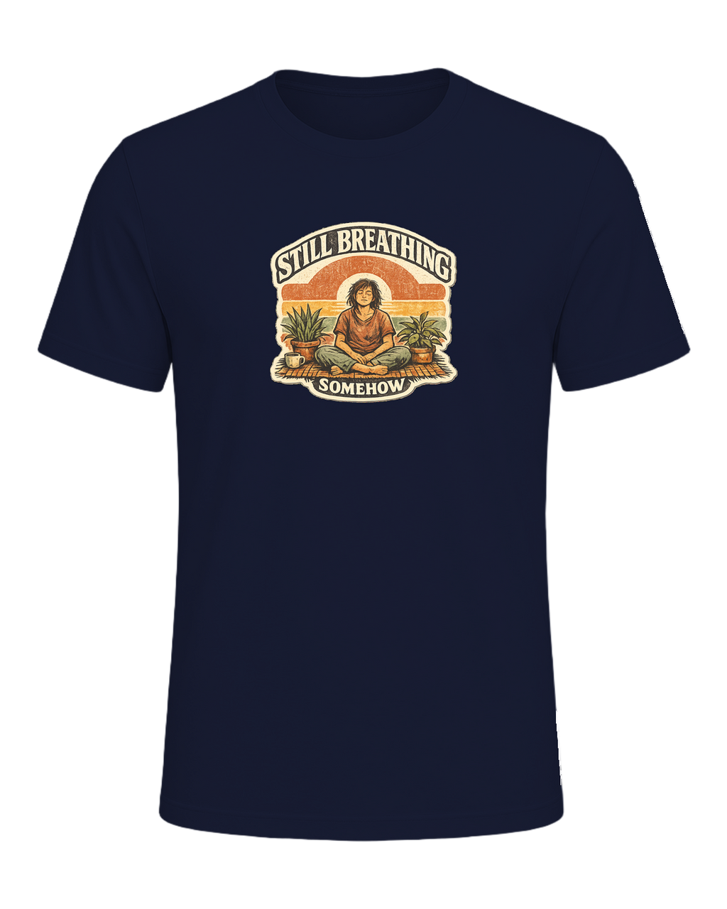 Still Breathing, Somehow Tee — Navy