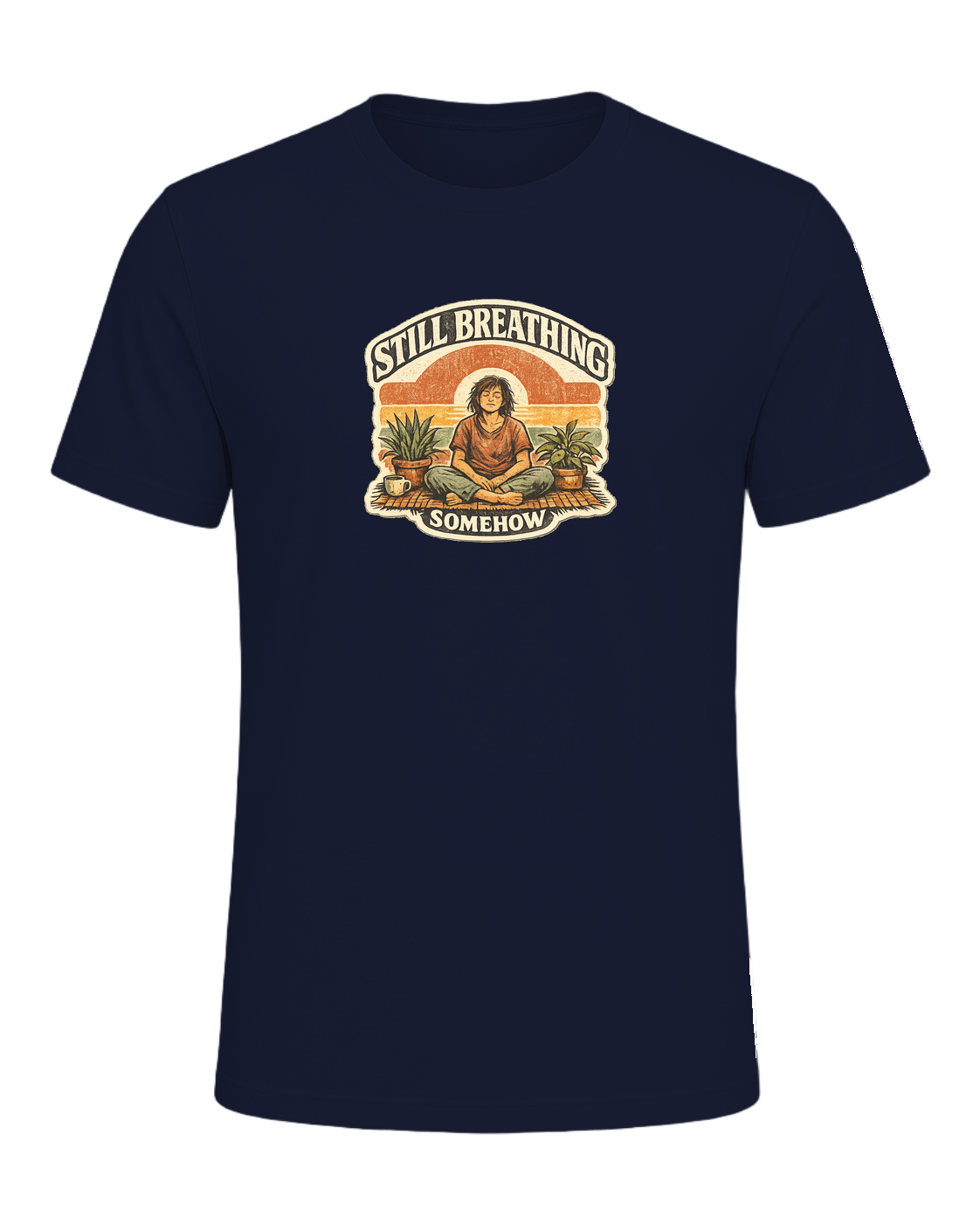 Still Breathing, Somehow Tee — Navy