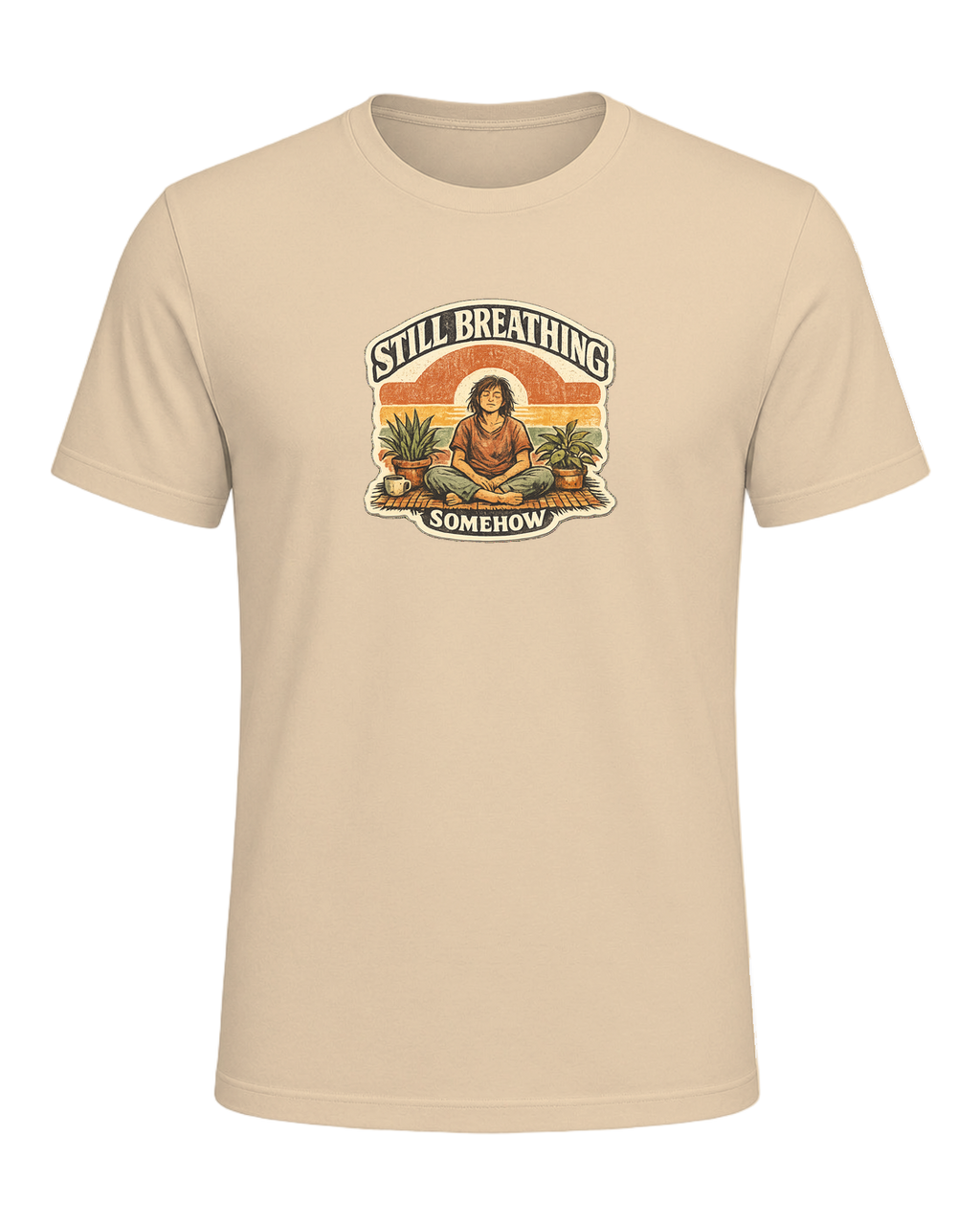 Still Breathing, Somehow Tee — Soft Cream