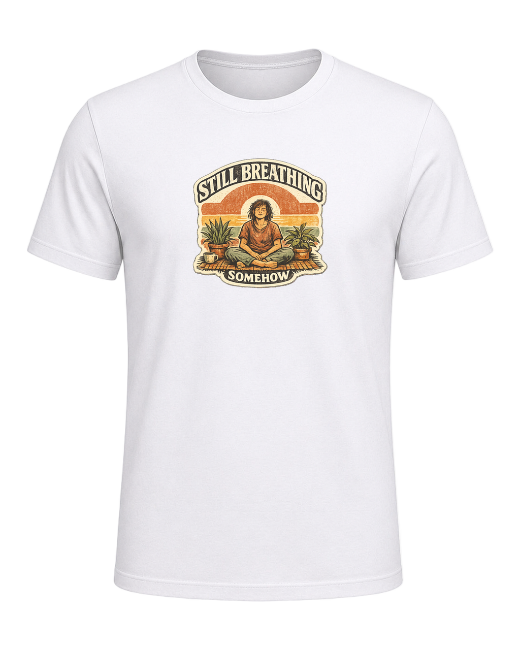 Still Breathing, Somehow Tee — White