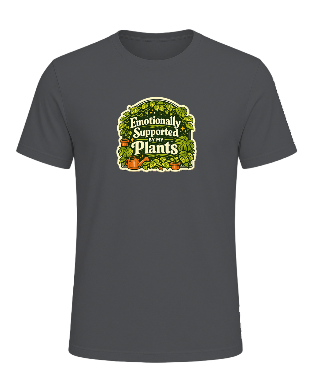 Emotionally Supported By My Plants Tee — Asphalt