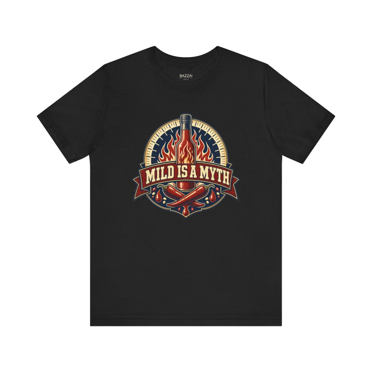 Funny Hot Sauce T-Shirt — Mild Is a Myth — t-shirt design