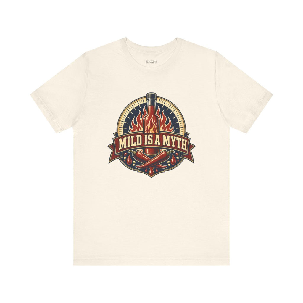 Funny Hot Sauce T-Shirt — Mild Is a Myth — t-shirt design