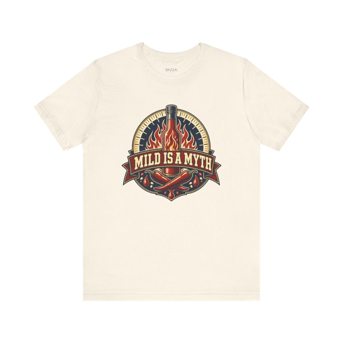 Funny Hot Sauce T-Shirt — Mild Is a Myth — t-shirt design