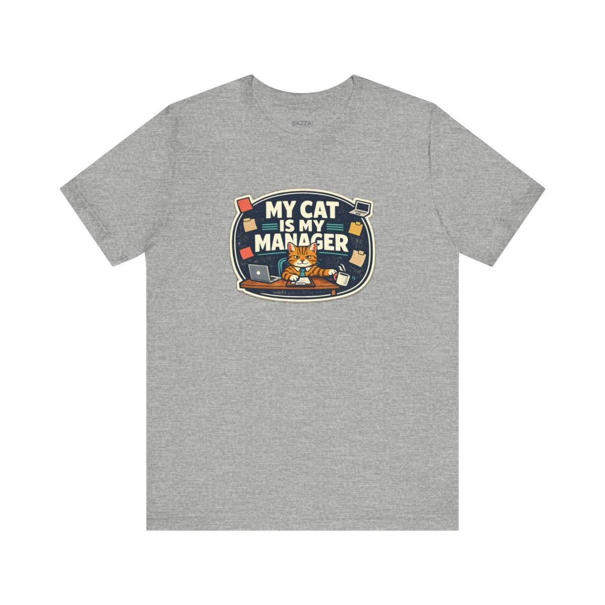 Funny Cat Mom T-Shirt — The Cat Runs This Household — t-shirt design by Margaux