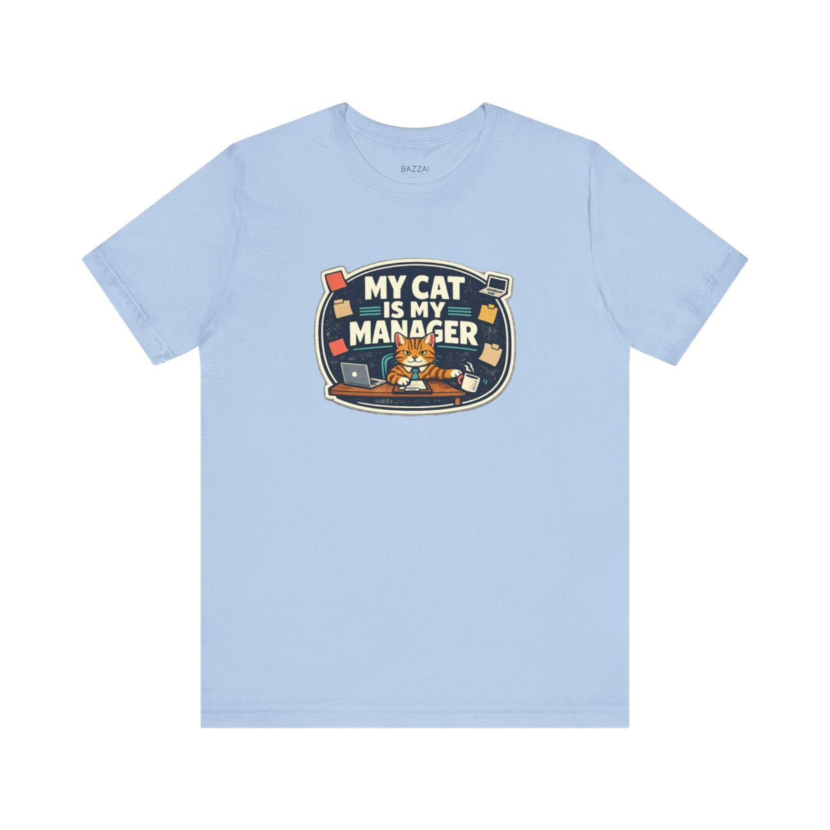 Funny Cat Mom T-Shirt — The Cat Runs This Household — t-shirt design by Margaux