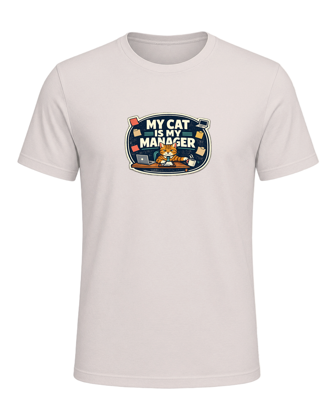A funny cat-parent tee for people whose cat clearly runs the household. — Heather Dust