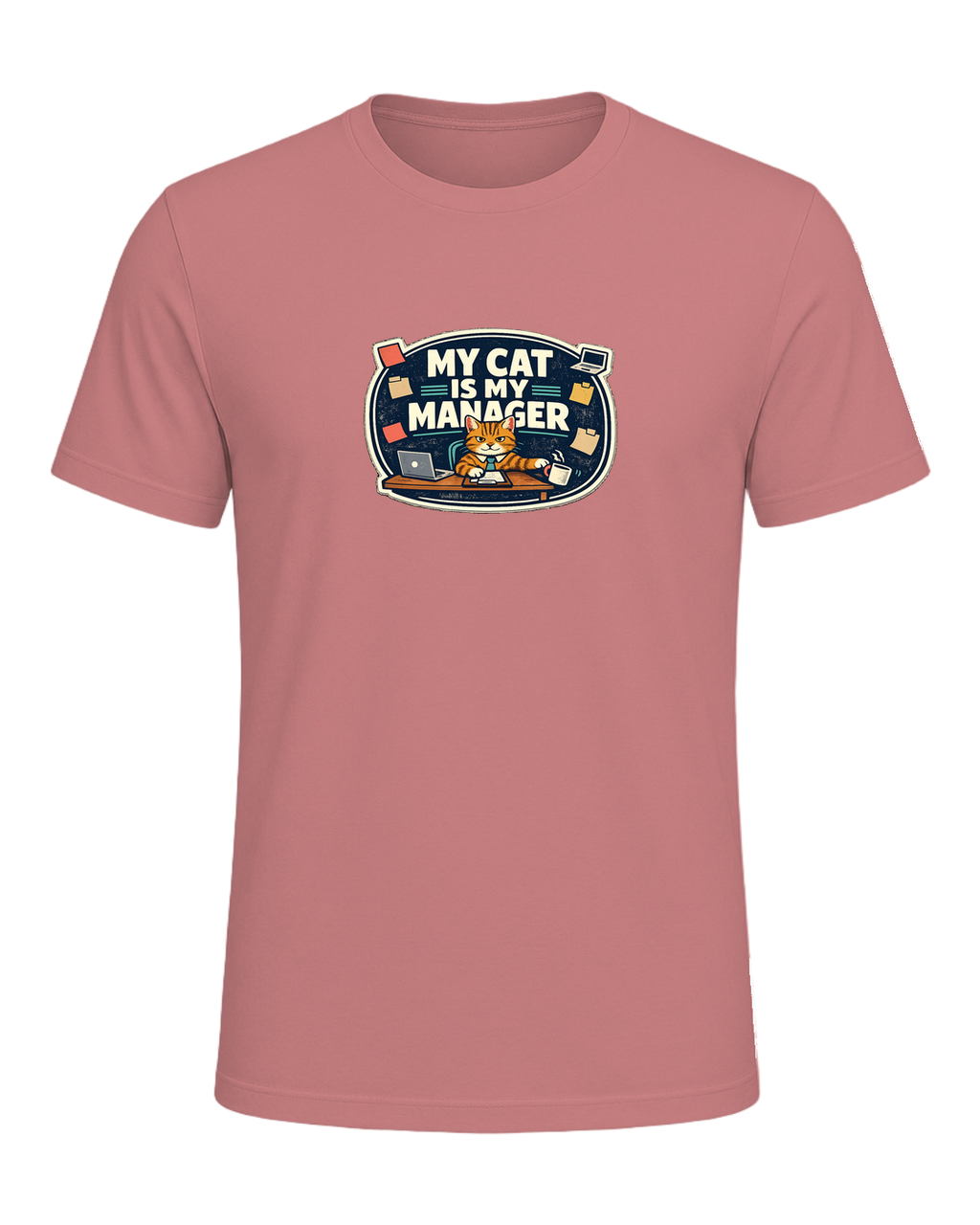 A funny cat-parent tee for people whose cat clearly runs the household. — Heather Mauve
