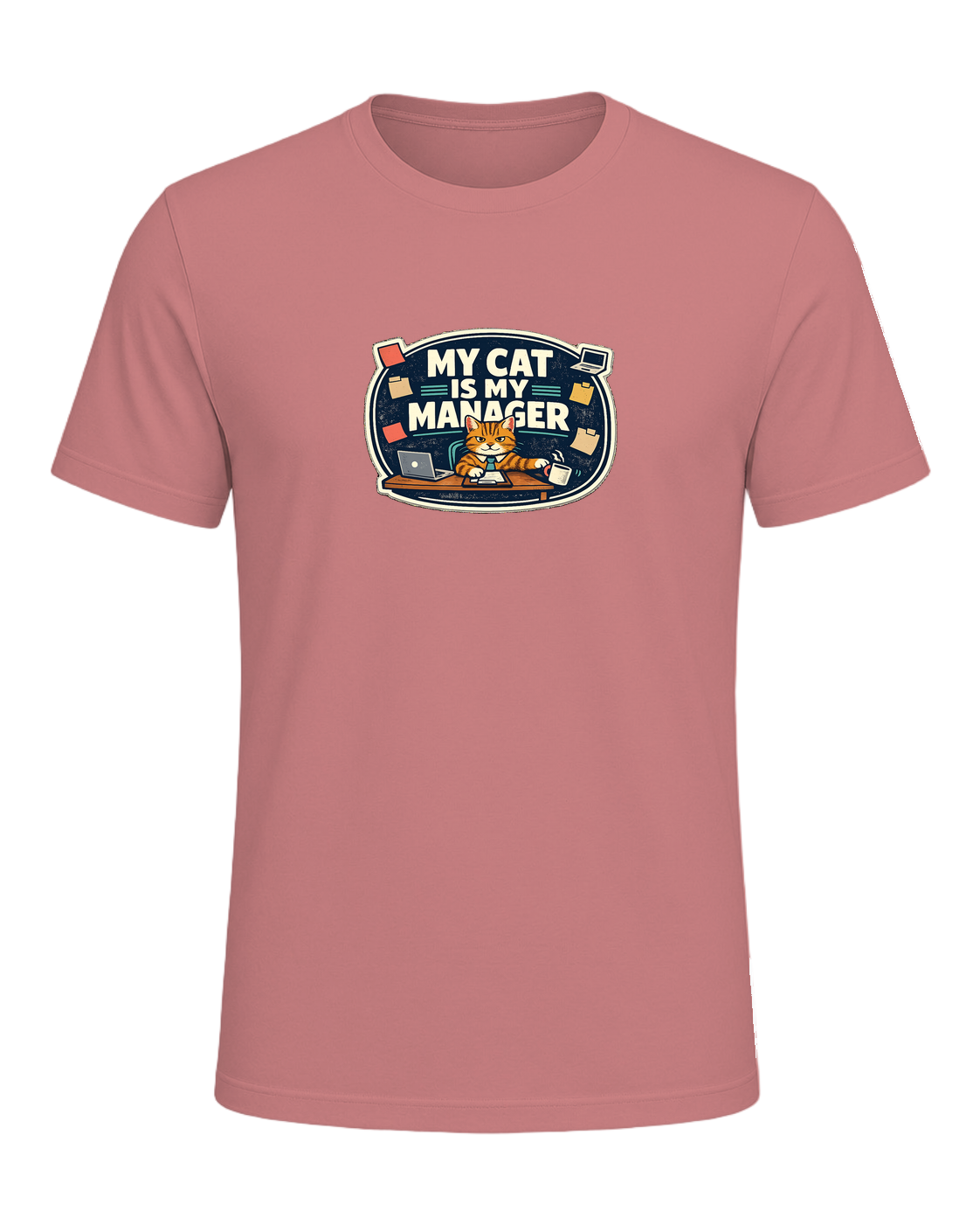 A funny cat-parent tee for people whose cat clearly runs the household. — Heather Mauve