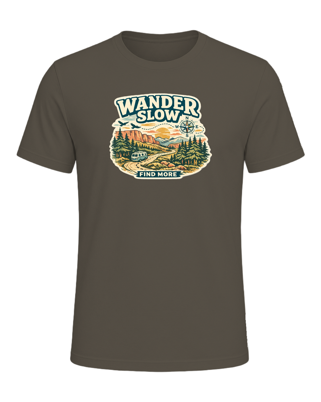 Wander Slow, Find More Tee — Army