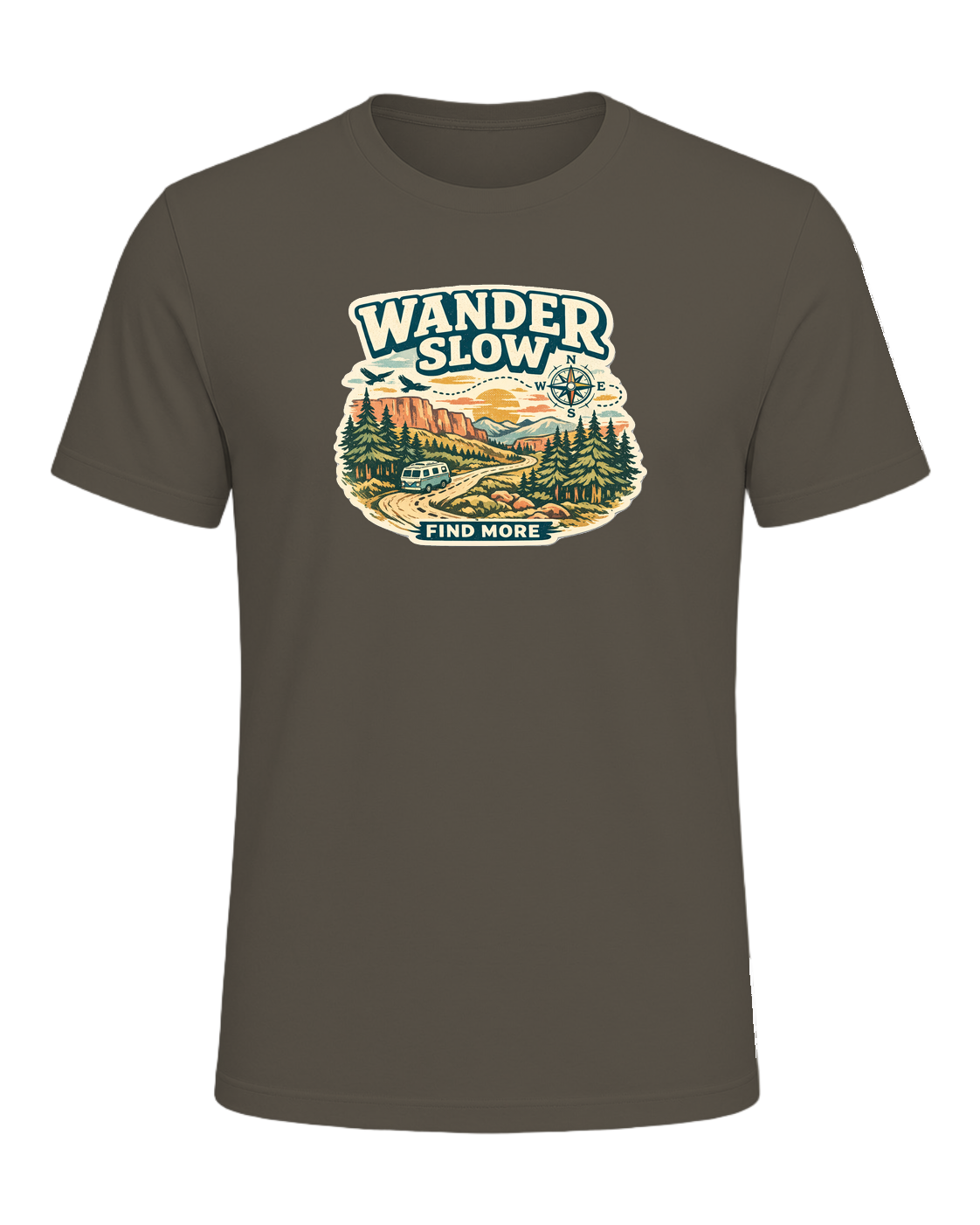 Wander Slow, Find More Tee — Army