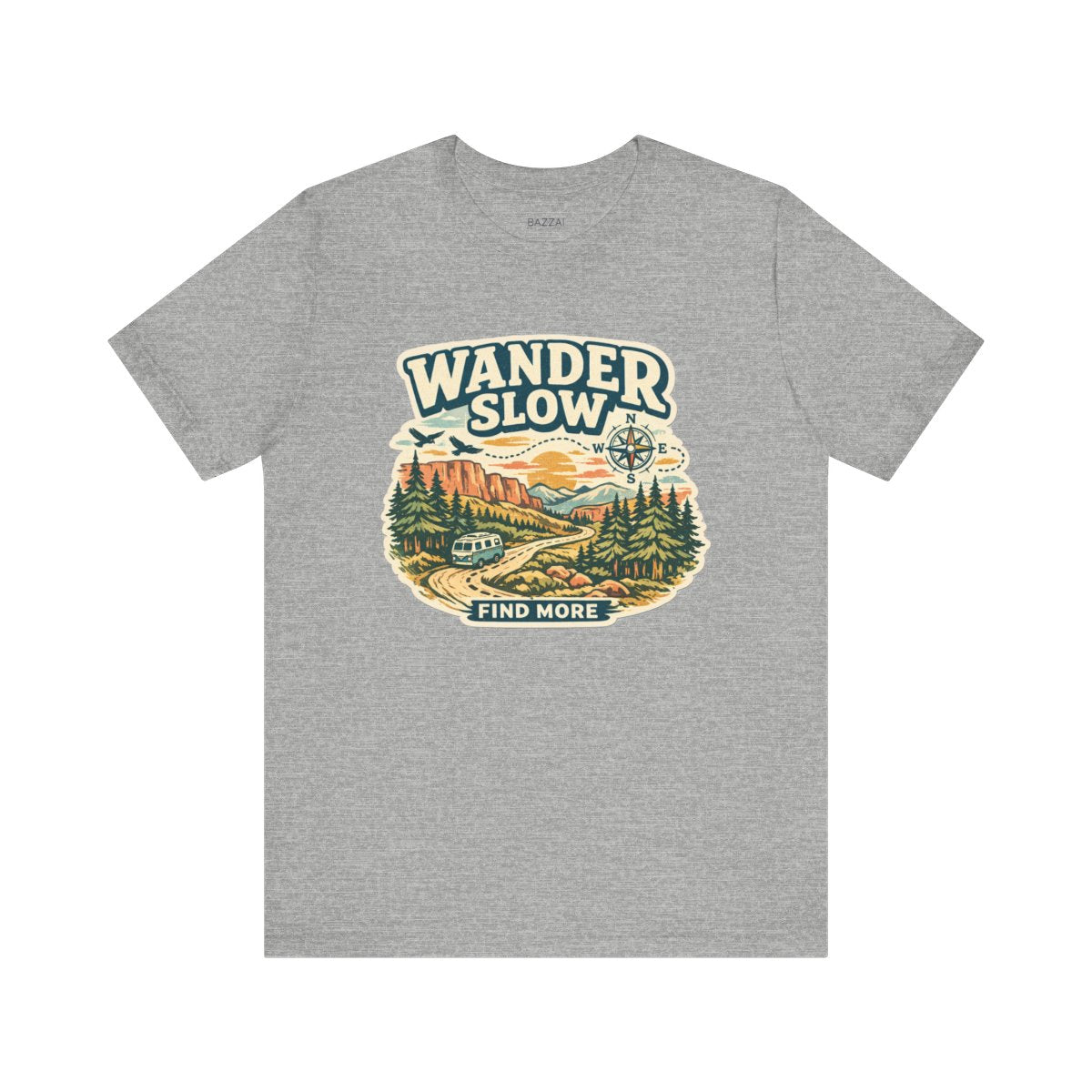 Slow Travel T-Shirt — Wander Slow, Find More — travel wanderer t-shirt design by Reggie