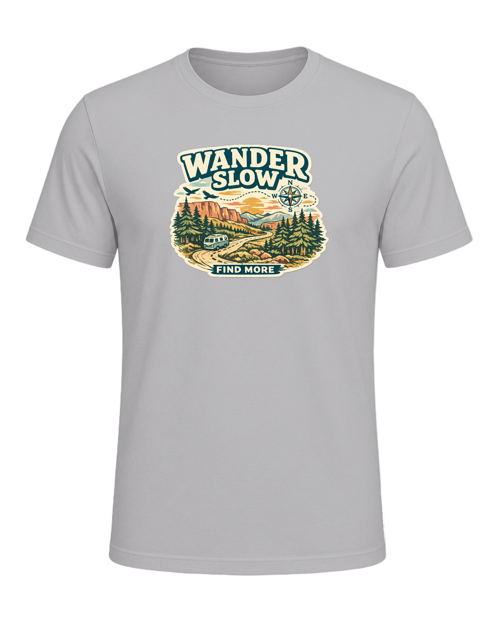 Wander Slow, Find More Tee — Athletic Heather