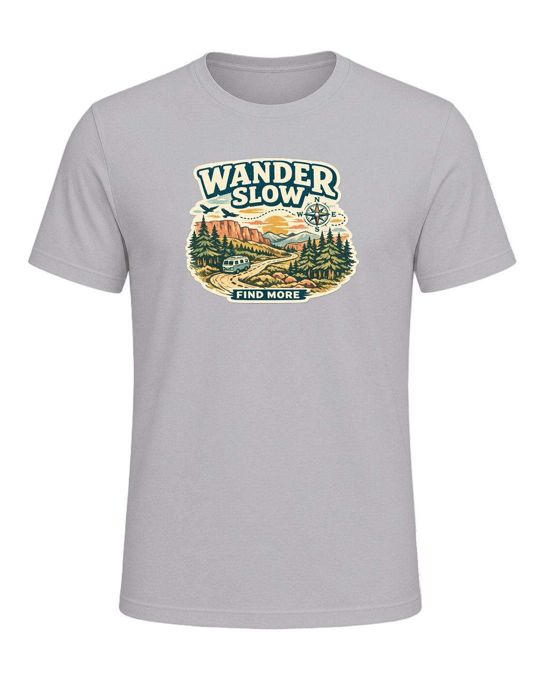 Wander Slow, Find More Tee — Athletic Heather