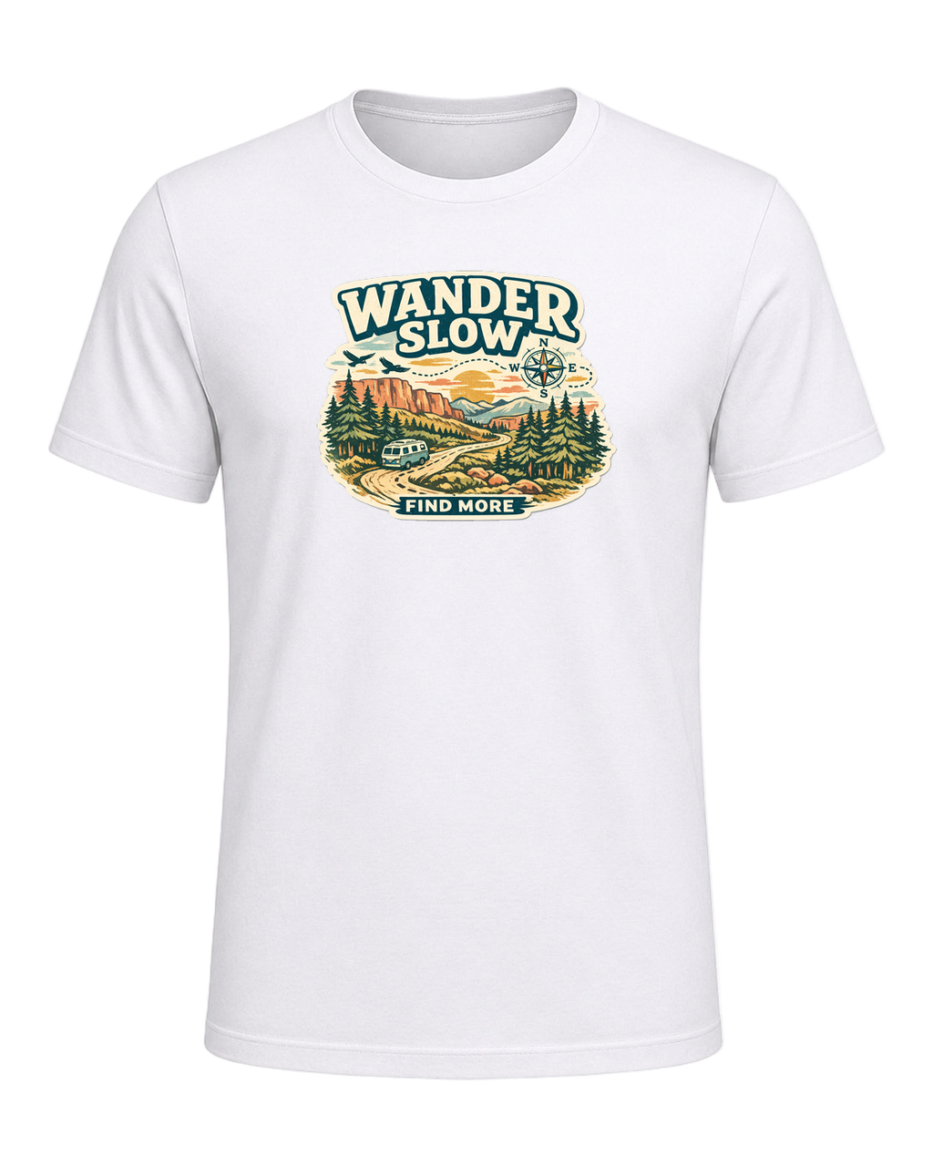 Wander Slow, Find More Tee — White