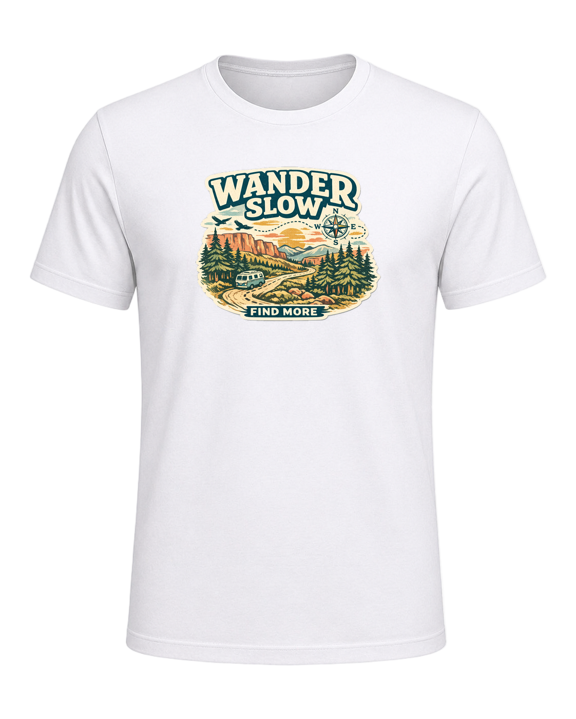 Wander Slow, Find More Tee — White