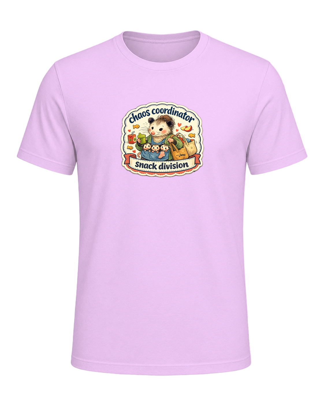 Chaos Coordinator, Snack Division Tee — Heather Prism Lilac